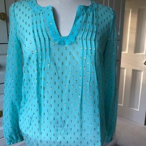 Lilly Pulitzer Turquoise Blouse